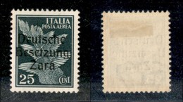 22510 OCCUPAZIONE TEDESCA - ZARA - 1943 - 25 Cent (1/I-Aerea) - Gomma Originale (25) - Sonstige & Ohne Zuordnung