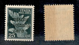 22512 OCCUPAZIONE TEDESCA - ZARA - 1943 - 25 Cent (1/Ic) - N Rotto (pos.1) - Gomma Integra Con Banda Bruna (105) - Andere & Zonder Classificatie