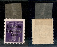 22526 OCCUPAZIONE TEDESCA - ZARA - 1943 - 1 Lira (5/II-Aerea) - Gomma Originale Con Prima Linguella (25) - Sonstige & Ohne Zuordnung