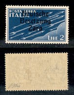 22527 OCCUPAZIONE TEDESCA - ZARA - 1943 - 2 Lire (6-Aerea) - Prima A Con Punto - Gomma Integra - Non Catalogato - Oliva - Autres & Non Classés