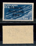 22534 OCCUPAZIONE TEDESCA - ZARA - 1943 - 2 Lire (6q-Aerea) - Z Con Ricciolo (pos.16) - Gomma Integra - Andere & Zonder Classificatie