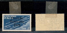 22536 OCCUPAZIONE TEDESCA - ZARA - 1943 - 2 Lire (6t-Aerea) - C + T Strette (pos.24) - Gomma Originale - Sonstige & Ohne Zuordnung