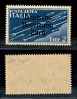 22544 OCCUPAZIONE TEDESCA - ZARA - 1943 - 2 Lire (6zd-Aerea) Con Z Stretta - Gomma Integra - Raybaudi (120) - Sonstige & Ohne Zuordnung