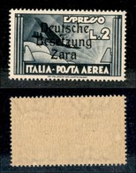 22548 OCCUPAZIONE TEDESCA - ZARA - 1943 - 2 Lire Aeroespresso (9o-Aerea) - C Stretta (pos.11) - Gomma Integra (165) - Sonstige & Ohne Zuordnung