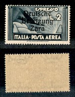 22550 OCCUPAZIONE TEDESCA - ZARA - 1943 - 2 Lire Aeroespresso (9s-Aerea) - T Corta (pos.20) - Gomma Integra (165) - Sonstige & Ohne Zuordnung