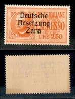 22557 OCCUPAZIONE TEDESCA - ZARA - 1943 - Espressi - 2,50 Lire (2s) Con G Stretta (pos.49) - Gomma Integra Con Banda Bru - Andere & Zonder Classificatie