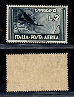 22591 OCCUPAZIONE TEDESCA - LUBIANA - 1944 - 2 Lire (8-Aerea) - Gomma Integra (35) - Sonstige & Ohne Zuordnung