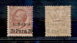 22656 UFFICI POSTALI ESTERO - ALBANIA - 1907 - 20 Para Su 10 Cent (8) Nuovo Con Gomma (45) - Autres & Non Classés