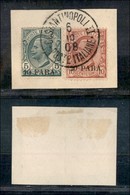 22662 UFFICI POSTALI ESTERO - COSTANTINOPOLI - 1908 - 10 + 20 Para Leoni (8/9) Su Frammento - Annullati Costantinopoli 6 - Sonstige & Ohne Zuordnung