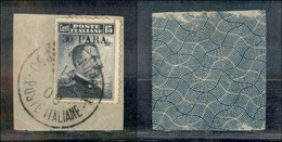 22668 UFFICI POSTALI ESTERO - COSTANTINOPOLI - 1908 - 30 Para Su 15 Cent Michetti (10) - Frammento Annullato Costantinop - Sonstige & Ohne Zuordnung