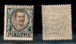 22683 UFFICI POSTALI ESTERO - COSTANTINOPOLI - 1908 - 4 Piastre Su 1 Lira Floreale (16) - Gomma Originale (80) - Andere & Zonder Classificatie