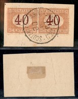 22743 UFFICI POSTALI ESTERO - SCUTARI D'ALBANIA - Coppia Del 40 Cent Segnatasse (24-Regno) Su Frammento Del 30.6.07 - Autres & Non Classés