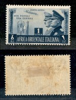 22853 COLONIE ITALIANE - A.O.I. - 1941 - 1 Lira Fratellanza D'Armi Non Emesso (20) - Gomma Originale Con Ingiallimenti ( - Andere & Zonder Classificatie