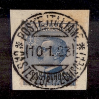 22890 COLONIE ITALIANE - CASTELROSSO - 1922 - 25 Cent Michetti Soprastampato (5) - Su Frammento 10.1.1923 (45) - Sonstige & Ohne Zuordnung