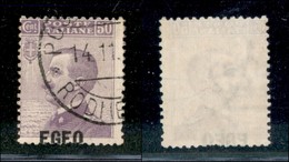 22910 COLONIE ITALIANE - EGEO - 1912 – 50 Cent (2da) Con Soprastampa In Basso (a Cavallo) .- Non Quotato Usato - Sonstige & Ohne Zuordnung