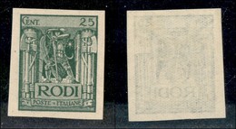 22913 COLONIE ITALIANE - EGEO - 1929 – 5 Cent Pittorica (6b) Non Dentellato – Gomma Originale (220) - Autres & Non Classés