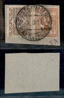 22949 COLONIE ITALIANE - EGEO - Kalki – 2 Cent (1) + 1 Cent (68 – Regno) Su Frammento Del 7.8.17 - Autres & Non Classés