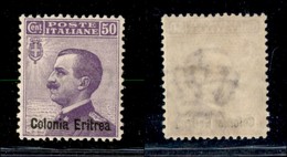23005 COLONIE ITALIANE - ERITREA - 1916 - 50 Cent Michetti Soprastampato (39) - Nuovo Con Gomma - Ben Centrato - Invisib - Sonstige & Ohne Zuordnung