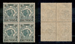 23015 COLONIE ITALIANE - ERITREA - 1922 - Quartina Del 5 Cent Somalia Soprastampato (55) - Gomma Integra (60) - Andere & Zonder Classificatie