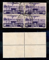 23053 COLONIE ITALIANE - ERITREA - 1933 - Quartina Del 35 Cent Soggetti Africani (208) - Usata (48) - Autres & Non Classés