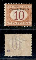 23065 COLONIE ITALIANE - ERITREA - 1903 – 10 Cent Segnatasse Soprastampa In Alto (2) – Gomma Integra (50) - Sonstige & Ohne Zuordnung