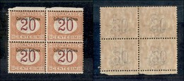 23067 COLONIE ITALIANE - ERITREA - 1903 - Quartina Del 20 Cent Segnatasse (3) - Gomma Integra (200+) - Autres & Non Classés