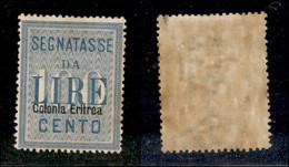 23071 COLONIE ITALIANE - ERITREA - 1903 – 100 Lire (13 – Segnatasse) Nuovo Con Gomma (leggeri Ingiallimenti) – Invisibil - Other & Unclassified