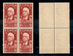 23100 COLONIE ITALIANE - ETIOPIA - 1936 - Quartina Del 50 Cent Vittorio Emanuele III (5) - Gomma Integra (50) - Sonstige & Ohne Zuordnung