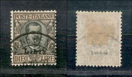 23113 COLONIE ITALIANE - LIBIA - 1912/1915 - 10 Lire Floreale Soprastampato (12) - Annullo Bengasi 8.10.1921 (275) - Autres & Non Classés