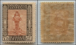 23123 COLONIE ITALIANE - LIBIA - 1921 – 15 Cent Pittorica (25) – Gomma Integra (350) - Andere & Zonder Classificatie