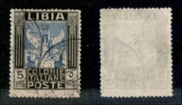 23131 COLONIE ITALIANE - LIBIA - 1921 - 5 Lire Pittorica (31) - Usato (30) - Sonstige & Ohne Zuordnung