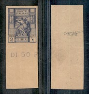 23140 COLONIE ITALIANE - LIBIA - 1924 - Prova Di Macchina - 2 Lire Violetto (43A) Bordo Di Foglio - Non Dentellato - Sen - Autres & Non Classés
