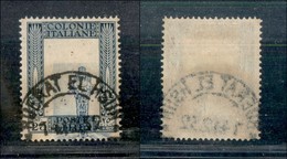 23145 COLONIE ITALIANE - LIBIA - 1924/1929 - 25 Cent Pittorica (49f) - Centro Molto Spostato - Annullo Buerat El Hsun De - Andere & Zonder Classificatie