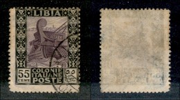 23147 COLONIE ITALIANE - LIBIA - 1924/1929 - 55 Cent Pittorica (52) - Usato - Assottigliato Nell'angolo Inferiore Sinist - Andere & Zonder Classificatie