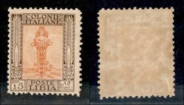 23160 COLONIE ITALIANE - LIBIA - 1926 - 15 Cent Pittorica (62) - Gomma Originale Con Invisibile Traccia Di Linguella - P - Andere & Zonder Classificatie