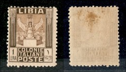 23162 COLONIE ITALIANE - LIBIA - 1926 - 1 Lira Pittorica (65) - Gomma Originale (praticamente Integra) Con Ingiallimento - Autres & Non Classés