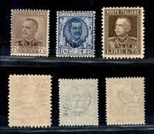 23168 COLONIE ITALIANE - LIBIA - 1928/1929 - Soprastampati (78/80) - Serie Completa Di 3 Valori - Nuovi Con Gomma (220) - Andere & Zonder Classificatie