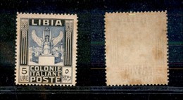 23191 COLONIE ITALIANE - LIBIA - 1940 - 5 Lire Pittorica (163) - Gomma Integra - Leggere Macchie Di Ruggine (800) - Autres & Non Classés