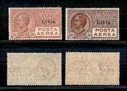 23196 COLONIE ITALIANE - LIBIA - 1928/1929 - Posta Aerea Soprastampati (1/2) - Serie Completa Di 2 Valori - Ottimamente  - Autres & Non Classés