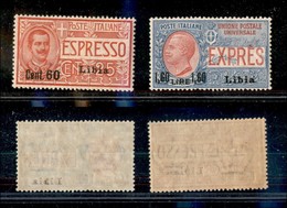 23204 COLONIE ITALIANE - LIBIA - 1922 - Espressi Soprastampati Con Nuovo Valore (5/6) - Serie Completa Di 2 Valori - Ott - Autres & Non Classés