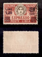 23208 COLONIE ITALIANE - LIBIA - 1927/1933 - 1,25 Lire Su 60 Cent Espresso (12) - Centratissimo - Usato (5) - Autres & Non Classés