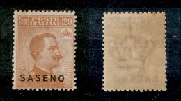 23261 COLONIE ITALIANE - SASENO - 1923 - 20 Cent Michetti Soprastampato (3) - Gomma Integra (175) - Sonstige & Ohne Zuordnung