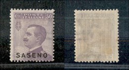 23266 COLONIE ITALIANE - SASENO - 1923 - 50 Cent Michetti Soprastampato (6) - Nuovo Con Gomma (70) - Other & Unclassified