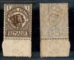 23270 COLONIE ITALIANE - SOMALIA - 1903 - 1 Besa Elefante (1) - Bordo Foglio - Gomma Integra Con Qualche Lieve Ingiallim - Sonstige & Ohne Zuordnung