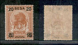23306 COLONIE ITALIANE - SOMALIA - 1923 - 20 Besa Su 15 Cent Su 2 Anna Leone (40) - Ben Centrato - Gomma Integra (65+) - Sonstige & Ohne Zuordnung