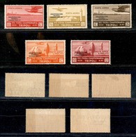 23353 COLONIE ITALIANE - TRIPOLITANIA - 1934 – Posta Aerea – Circuito Delle Oasi (34/36+39/40) – 5 Valori Della Serie Nu - Sonstige & Ohne Zuordnung