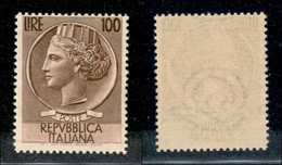 23446 REPUBBLICA - POSTA ORDINARIA - 1954 - 100 Lire Siracusana (747) - Gomma Integra (175) - Autres & Non Classés