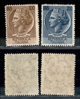 23454 REPUBBLICA - POSTA ORDINARIA - 1955/1957 - Siracusana (785+816) - Due Valori Stelle - Gomma Integra (34) - Andere & Zonder Classificatie