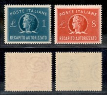 23534 REPUBBLICA - SERVIZI - 1947 - Recapito Autorizzato (8/9) - Serie Completa - Gomma Integra (40) - Sonstige & Ohne Zuordnung