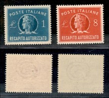 23535 REPUBBLICA - SERVIZI - 1947 - Recapito Autorizzato (8/9) - Serie Completa - Gomma Integra - Ottimamente Centrata ( - Sonstige & Ohne Zuordnung